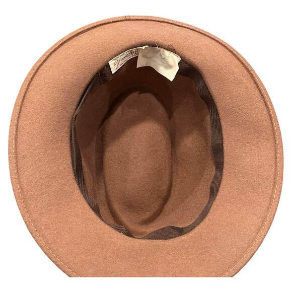 Vintage B. Altman & Co New York Tan Brown Bowler Fedora Hat 100% Wool England